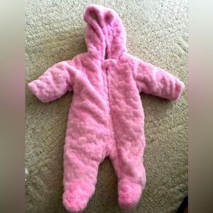Girl’s Pink Bunting Suit 3-6 Month Wonder Nation
